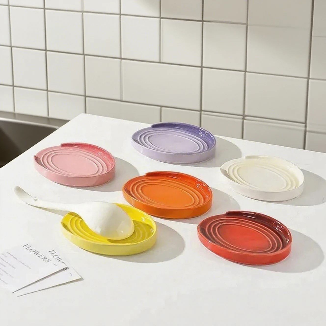 15cm Porcelain Spoon Rest,Kitc - Kitchen Helper Gadgets ulasan dan harga